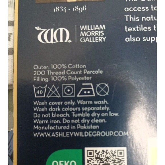 WILLIAM MORRIS BOWER SAGE 2 EURO PILLOW SHAMS SET with INSERTS NEW - Picture 7 of 7